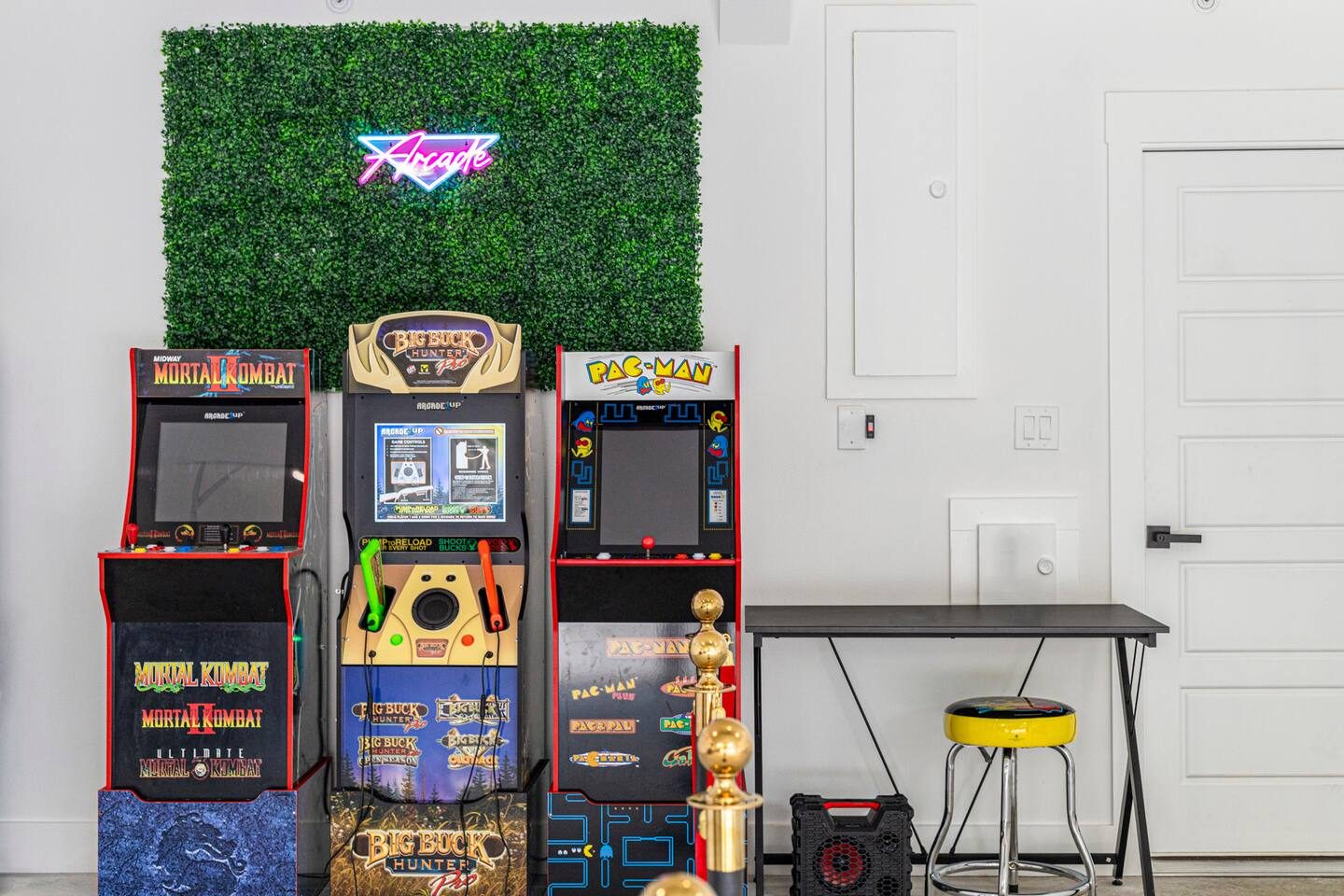 Arcade room at the Harris home in Lewisville